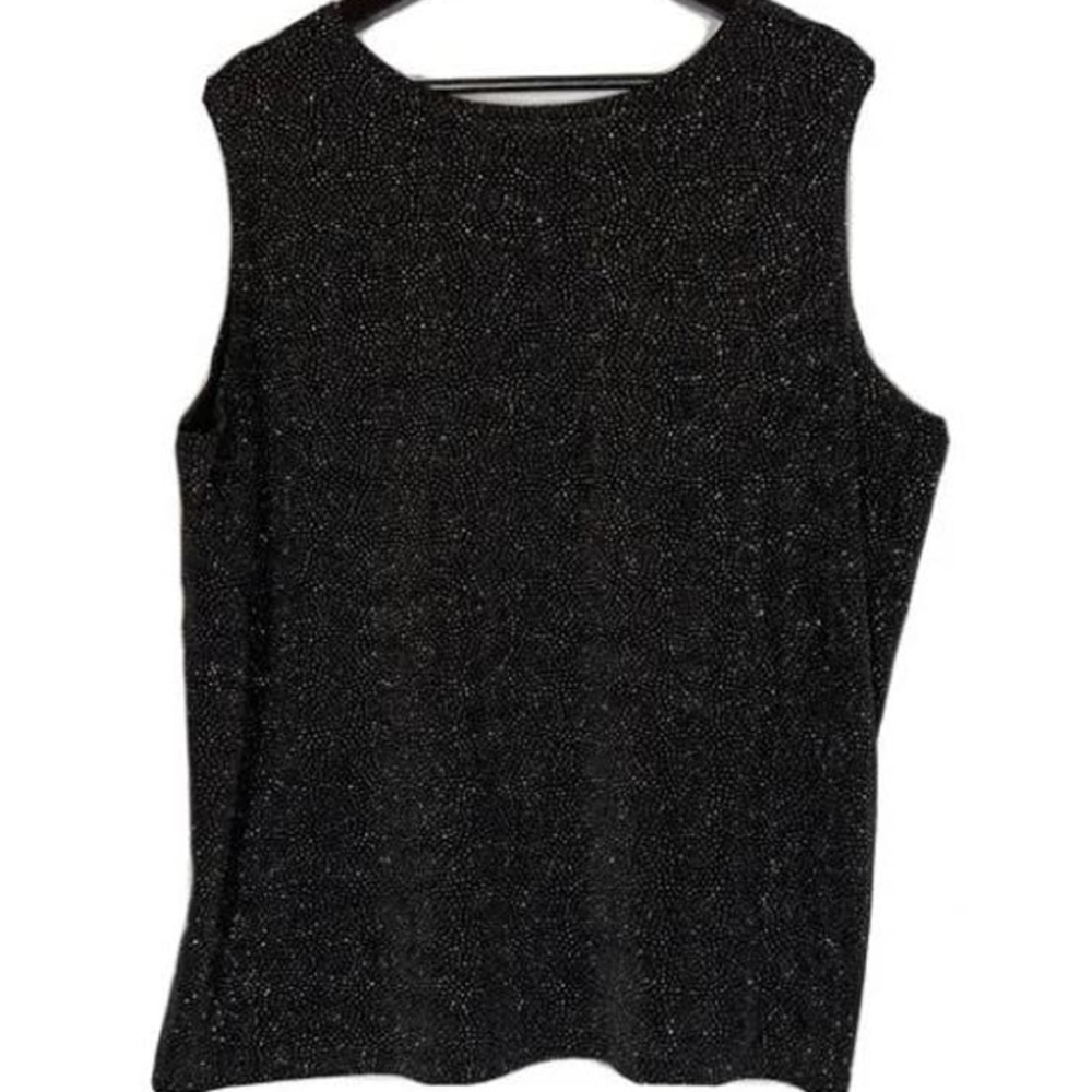 Lane Bryant Black with Gold Metallic Knit Tank Top - Size 22/24